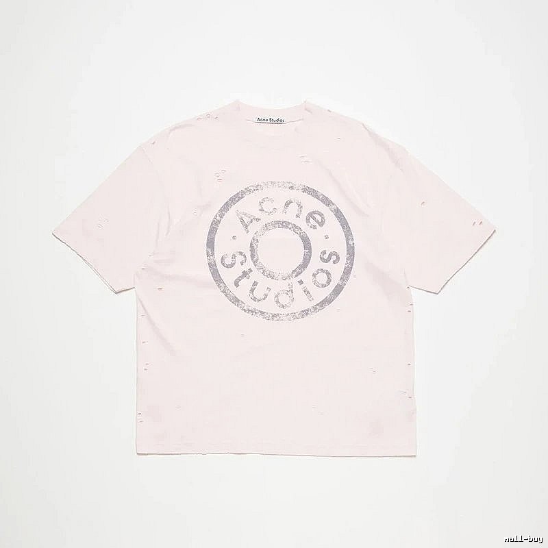 Acne Studios 2090-80 Pink Multicolor Pink Style Ac908041 Stockholm Logo T-Shirt Commuter Look