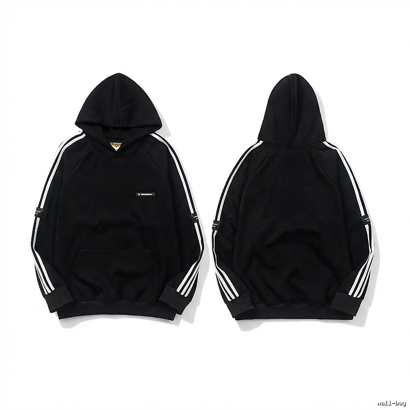 Adidas classic three - stripe black sweatshirt