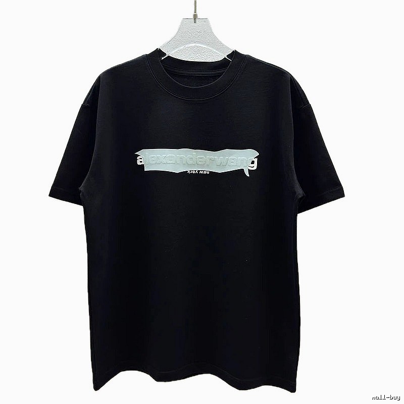 Alexander Wang Foam Logo Street Style Black T-Shirt