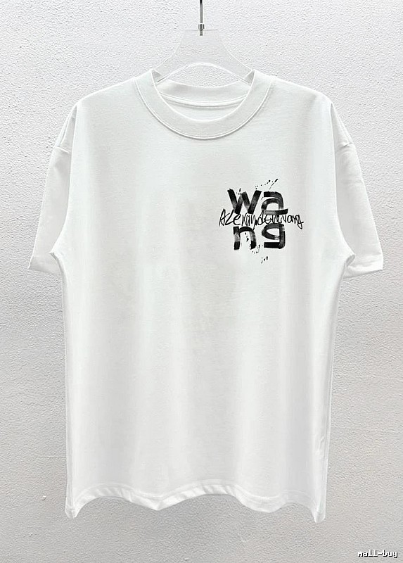 Alexander Wang Ink Wash Print Street Style White T-Shirt
