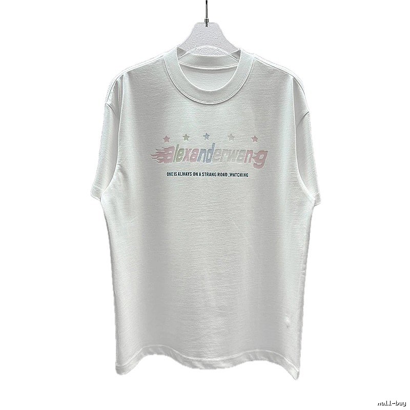 Alexander Wang Letter Print Street Style White T-Shirt