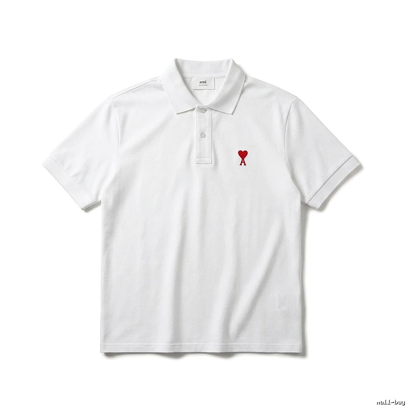 AMI Love Simple White Polo Shirt