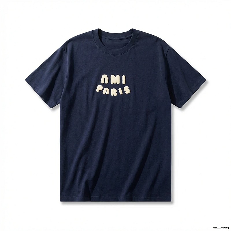 AMI minimalist style dark blue T-shirt
