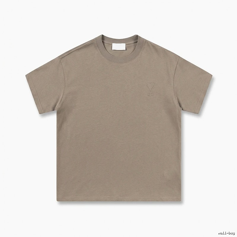 AMI minimalist style khaki T-shirt