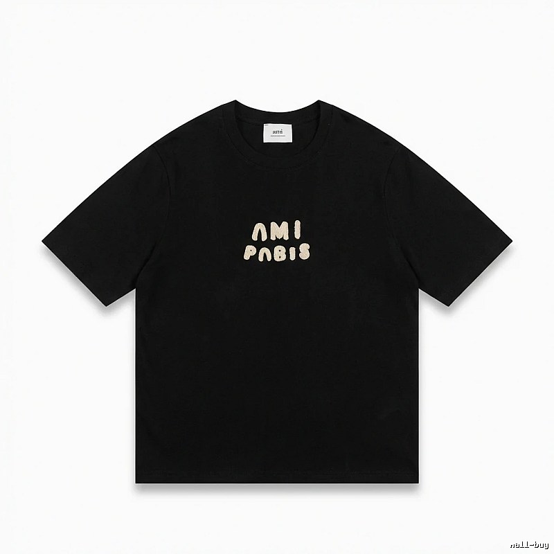 AMI Paris Alphabet Style Black T-shirt