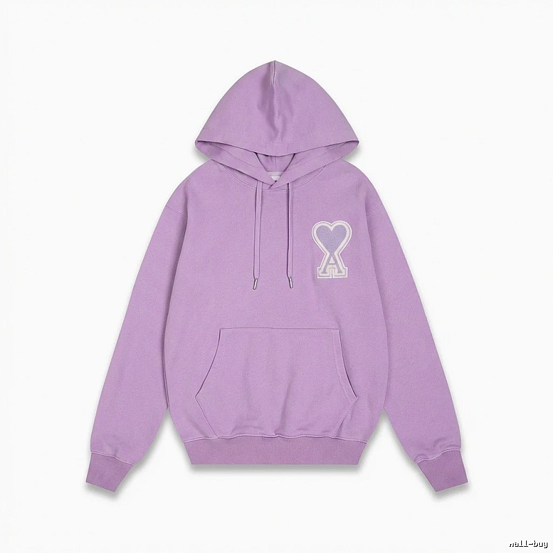 AMI series trendy brand light purple hoodie