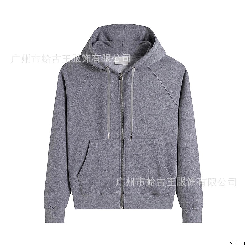 AMI simple and casual style gray hoodie
