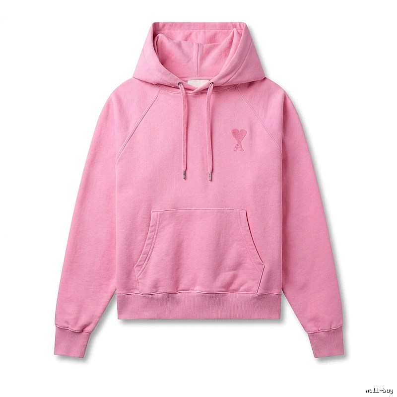 AMI trendy brand simple style pink hoodie