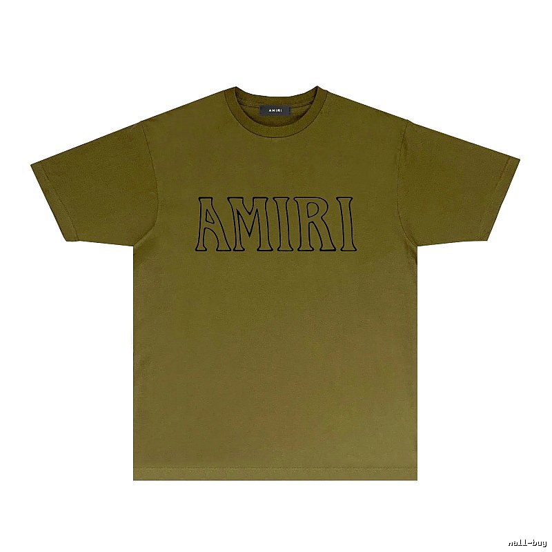 AMIRI Basic Style Minimalist Olive Green T-shirt