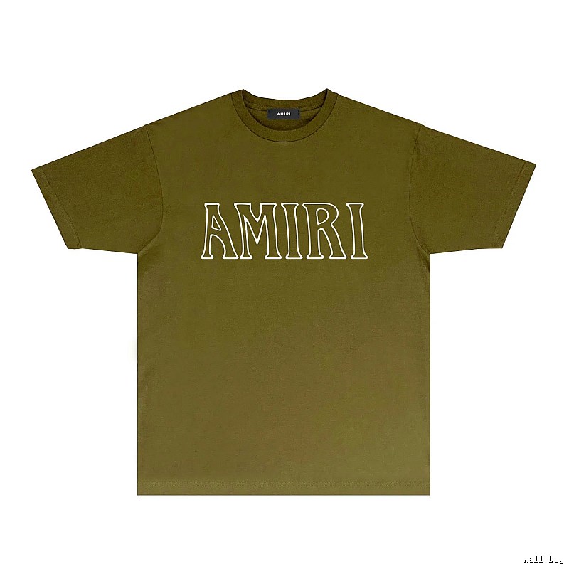 AMIRI Basic Style Trendy and Cool Olive Green T-shirt
