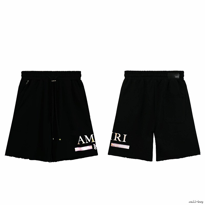 AMIRI Letter Print Street Style Black Shorts