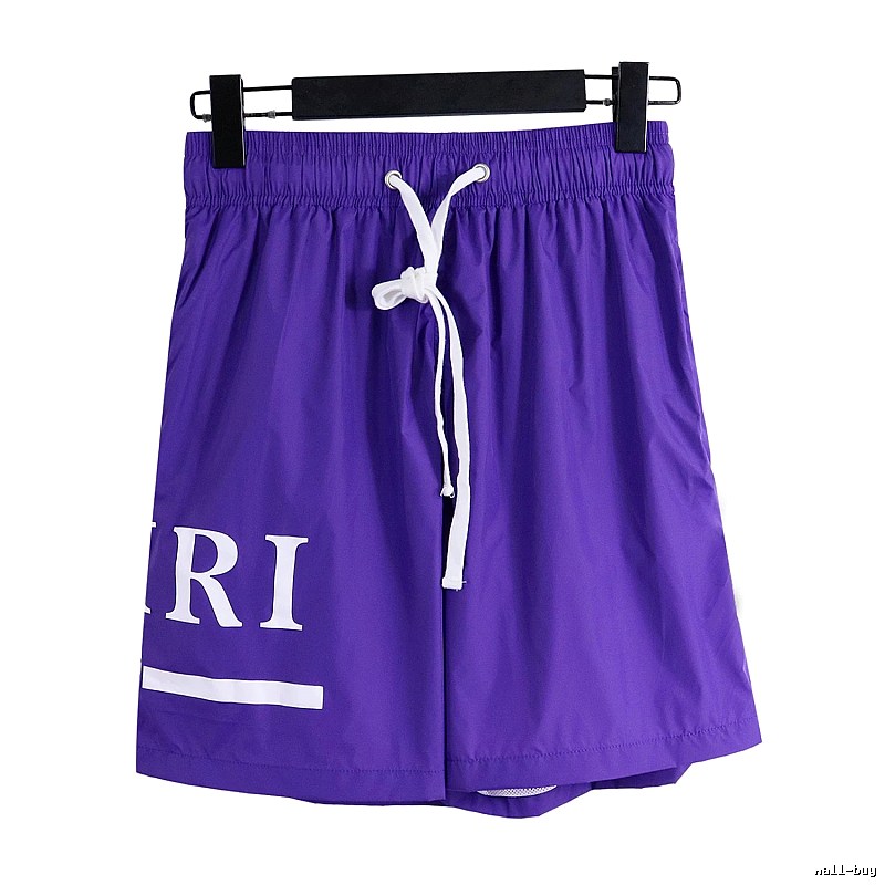 AMIRI Letter Print Street Style Purple Shorts