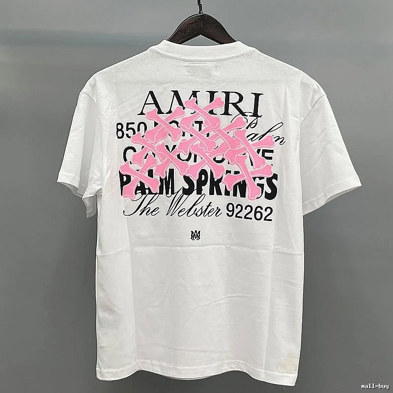 Amiri Pink White Records Graphic T-Shirt Fan Wear
