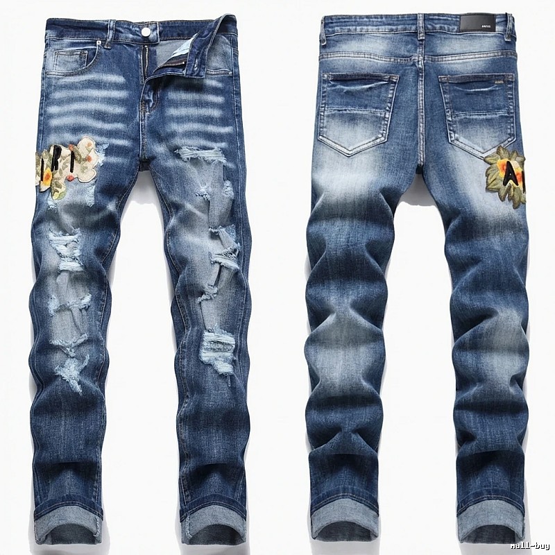 AMIRI Ripped Embroidered Jeans