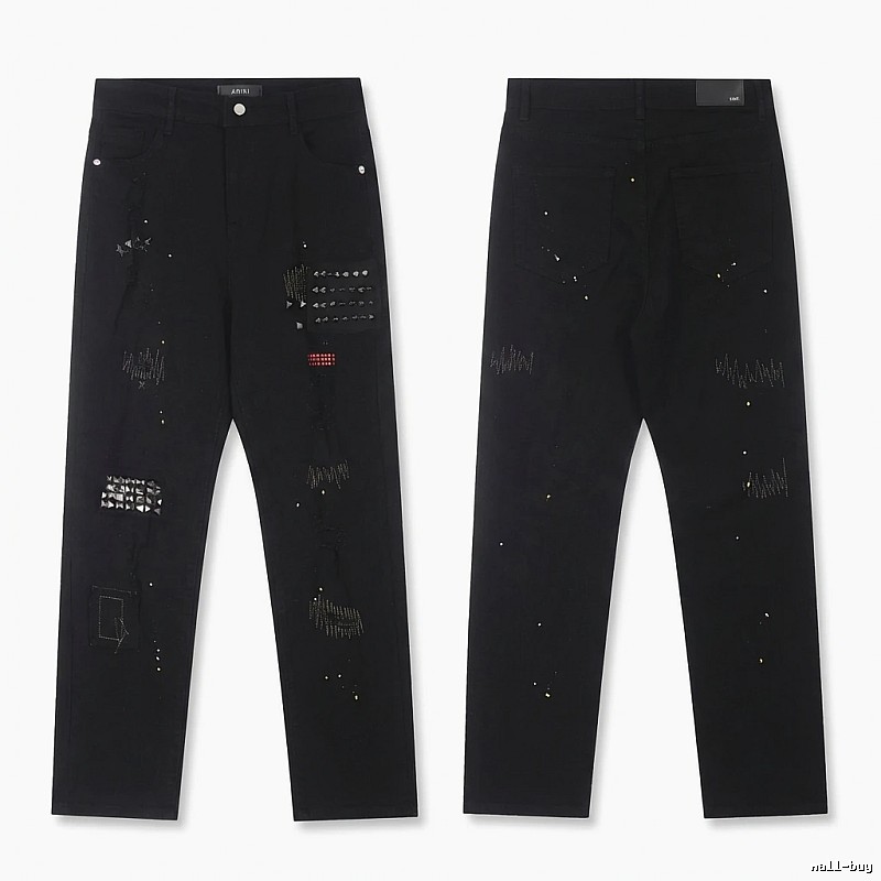 AMIRI Rivet Punk Style Black Pants