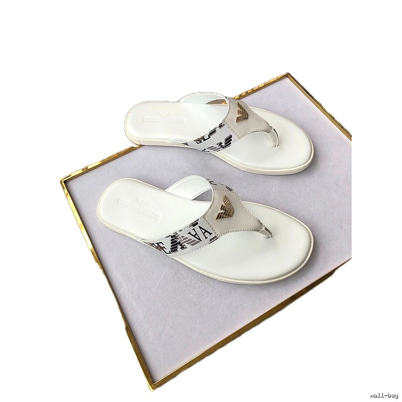 Armani Eagle Logo Casual Style White Flip-flops