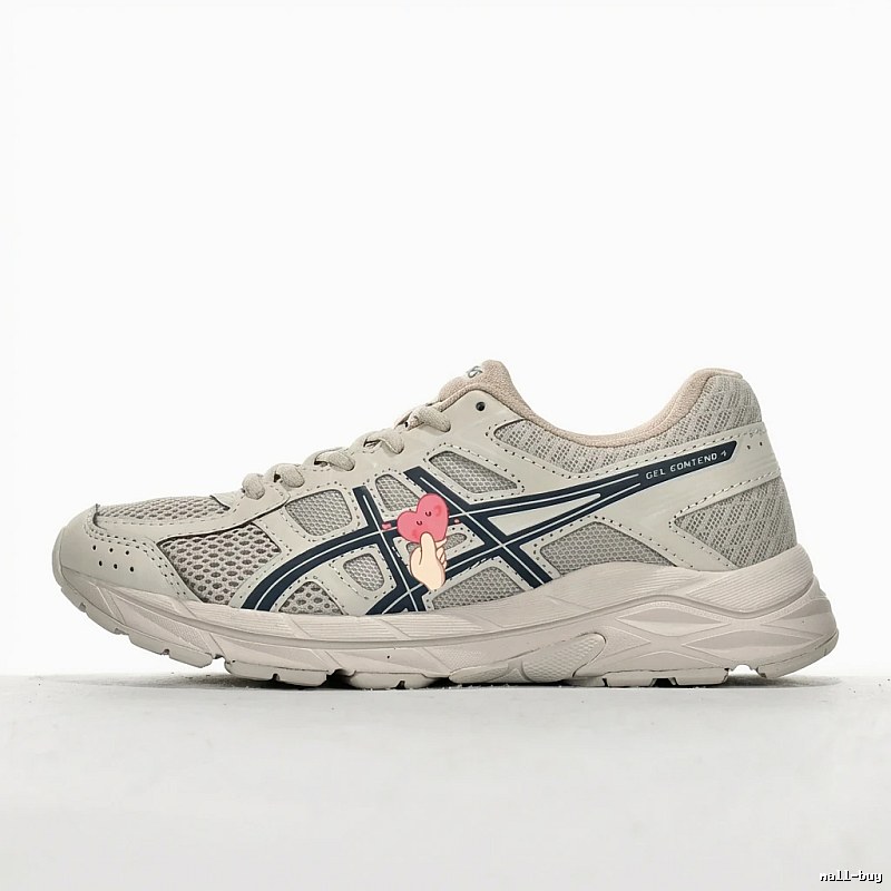 ASICS retro-style light gray running shoes