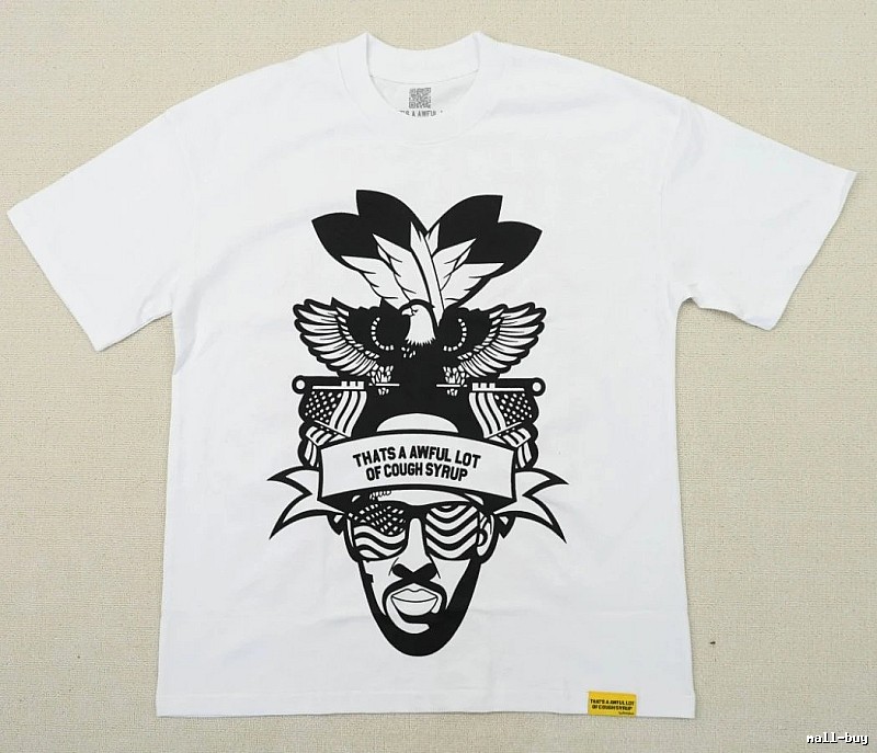 Awful Lot Portrait Print Street Style White T-Shirt