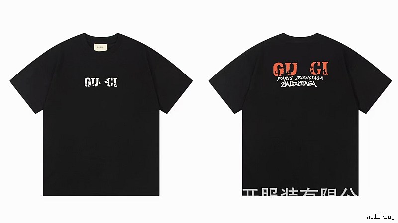 Balenciaga Co-branded Street Style Printed Black T-Shirt