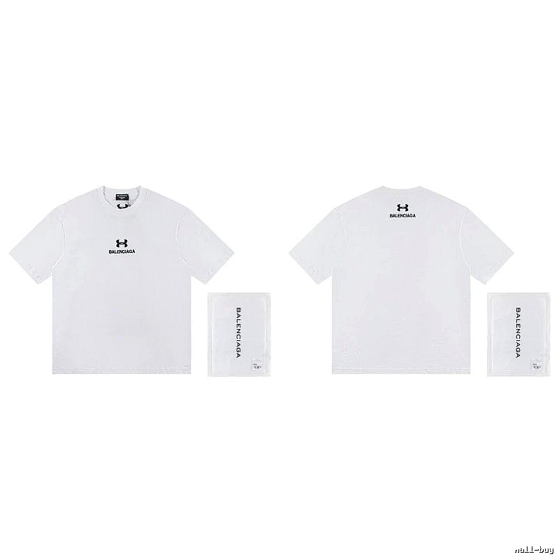 Balenciaga Co-branded Trendy Printed White T-Shirt