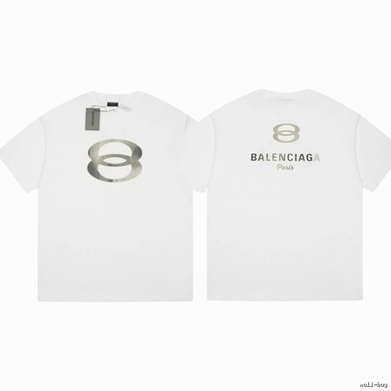 Balenciaga Double 8 Print Street Style White T-Shirt