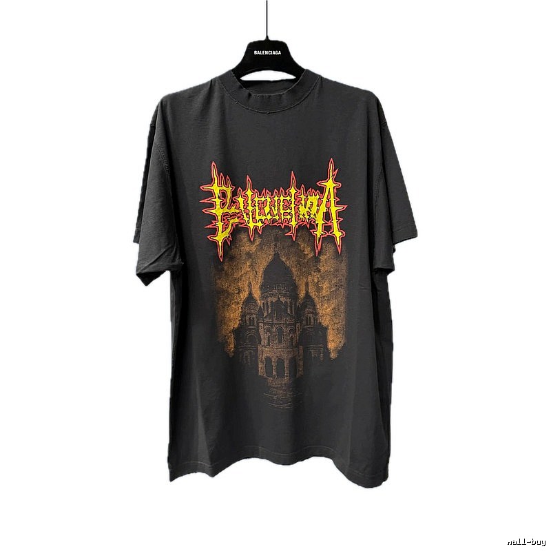 Balenciaga Gothic Style Black T-shirt