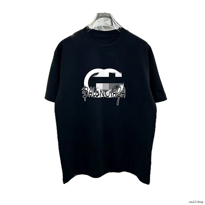 Balenciaga Graffiti Street Style Black Short-sleeve T-shirt