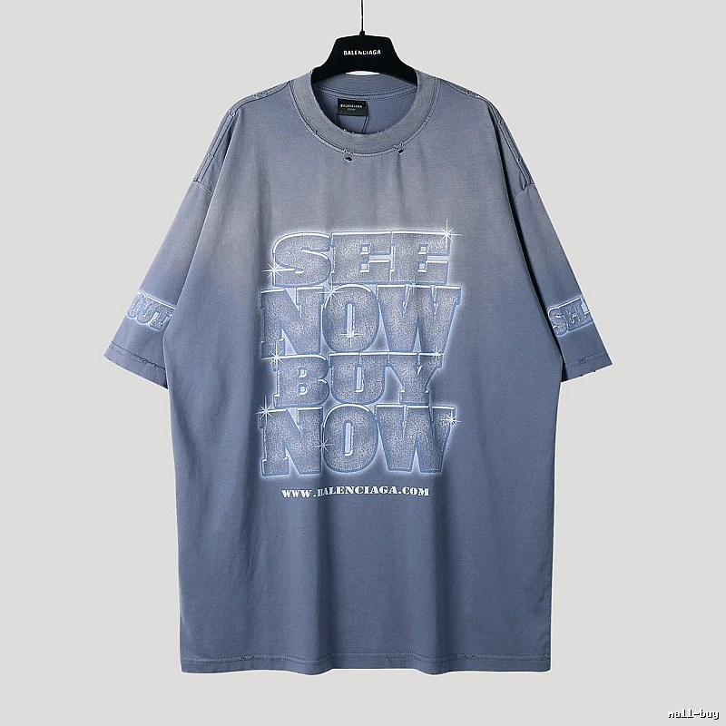Balenciaga letter grey short-sleeve
