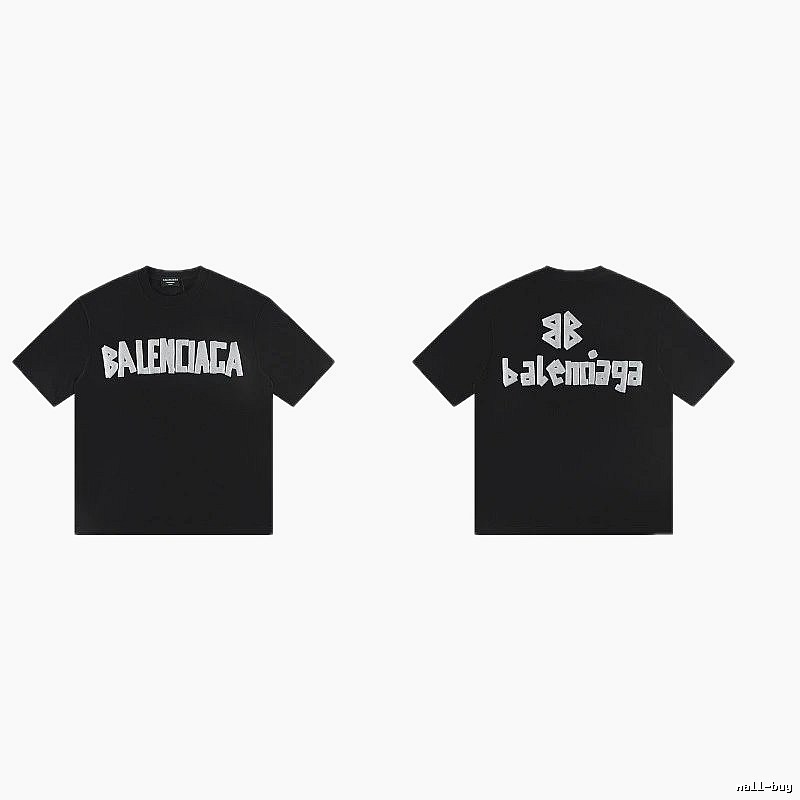 Balenciaga Letter Print Street Style Black T-Shirt
