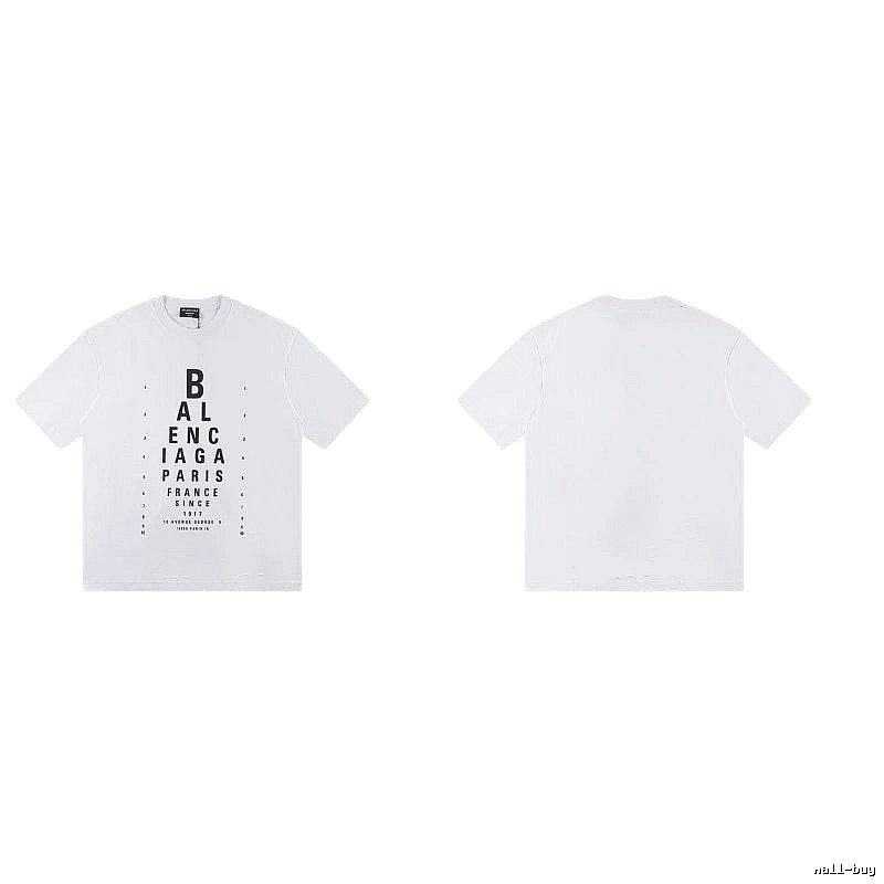 Balenciaga Letter Print Street Style White T-Shirt