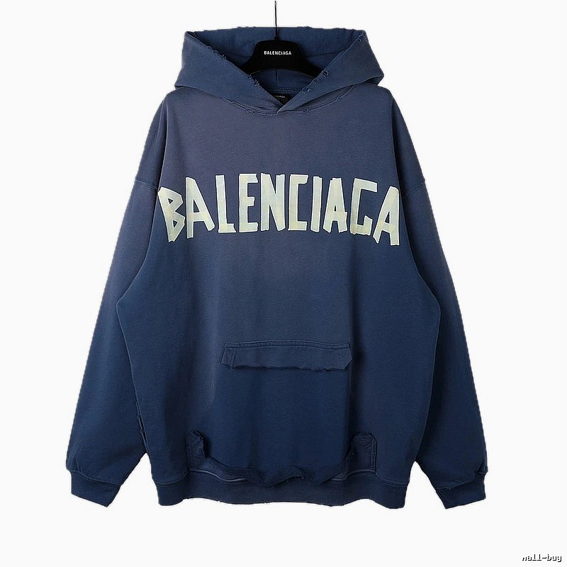 Balenciaga letter-style blue sweatshirt