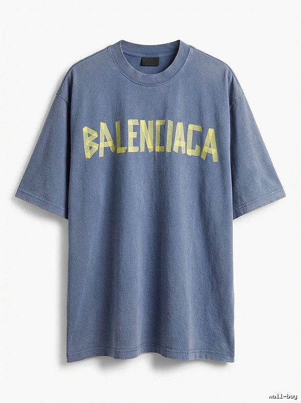 Balenciaga letter-style blue T-shirt