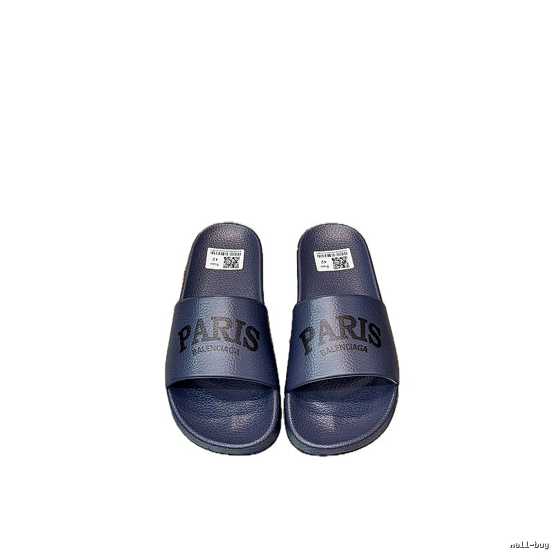 Balenciaga Paris Casual Style Navy Blue Slide Sandals