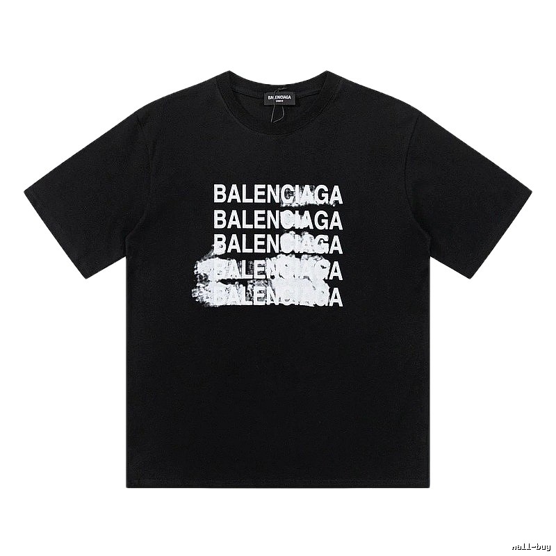 Balenciaga Repeated Print Trendy Black T-shirt