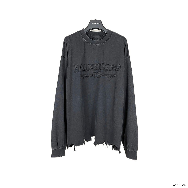 Balenciaga retro ripped black T-shirt