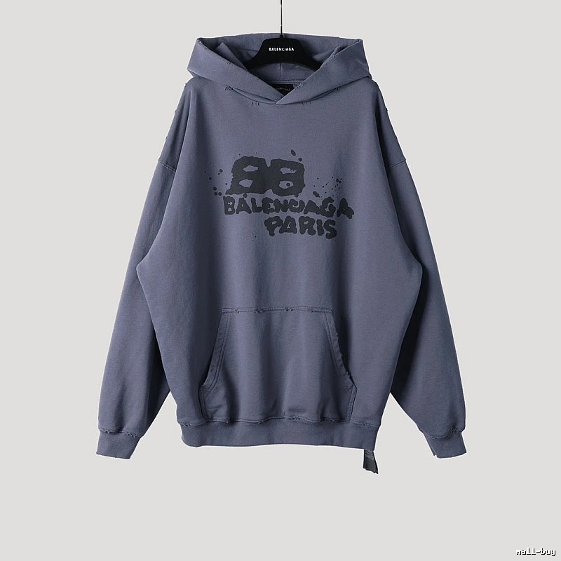 Balenciaga retro-style grey hoodie