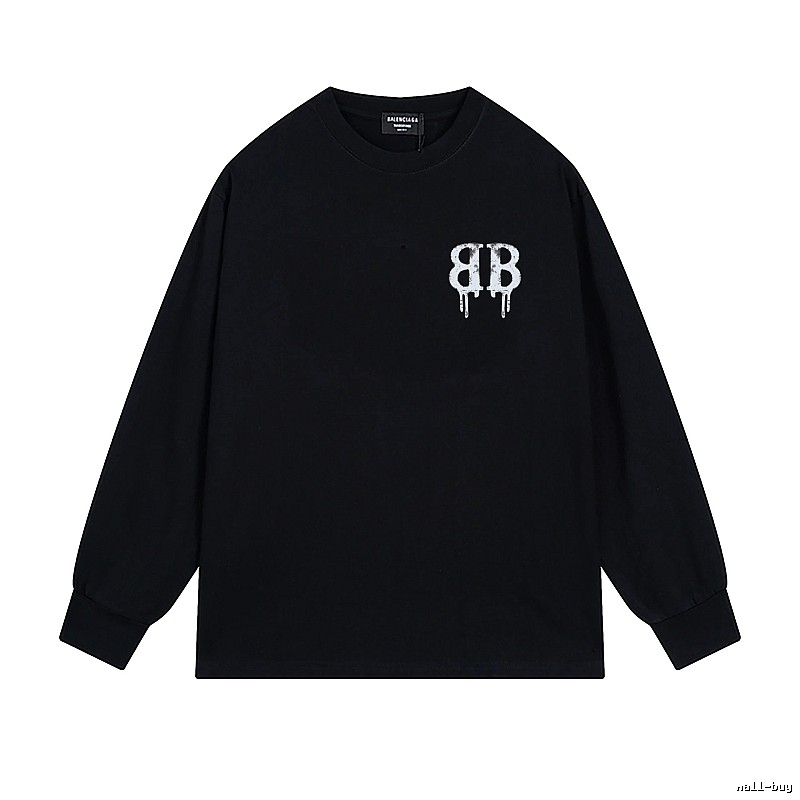 Balenciaga's dark style black long T-shirt