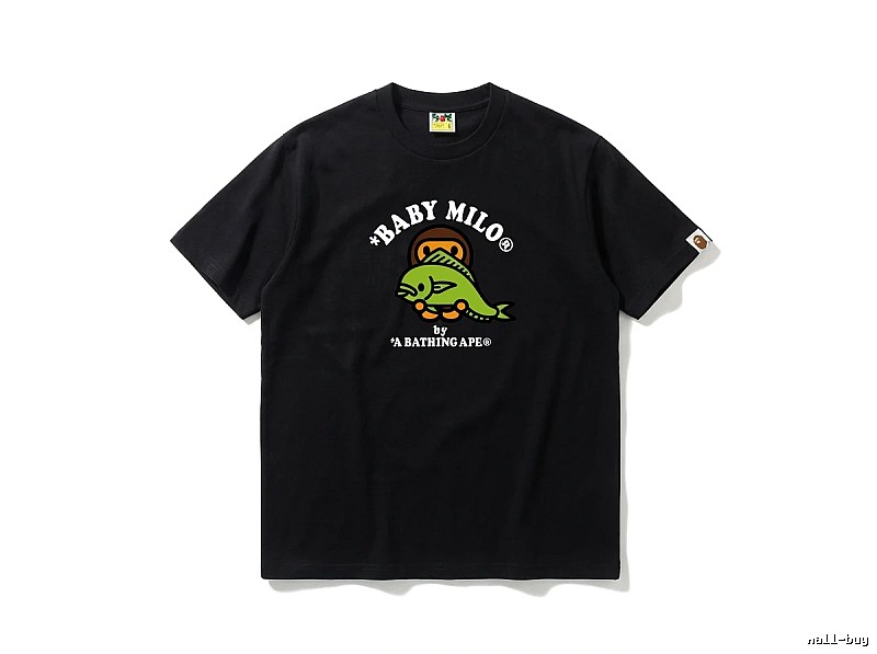 Bape BABY MILO Cartoon Style Black T-shirt