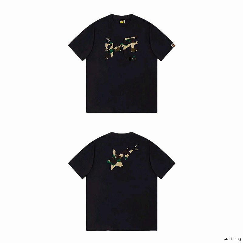 Bape camouflage style black T-shirt