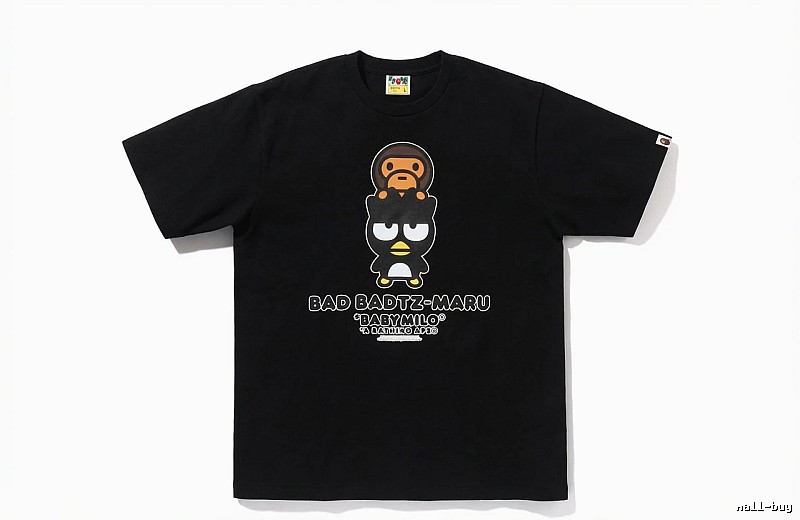 Bape Cartoon Trendy and Cool Style Black T-shirt