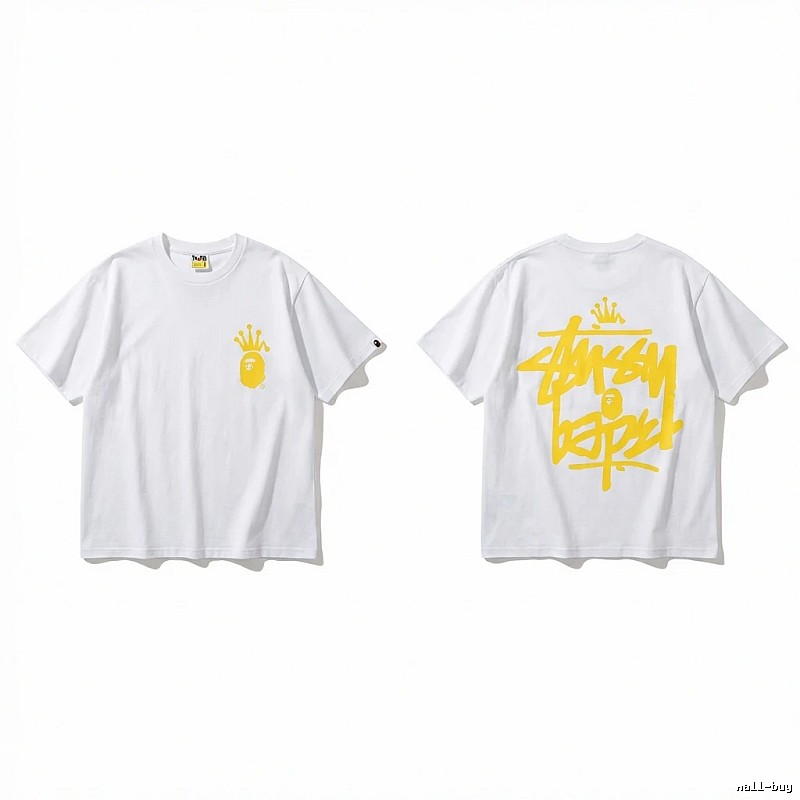 Bape Crown Series Graffiti Style White T-shirt