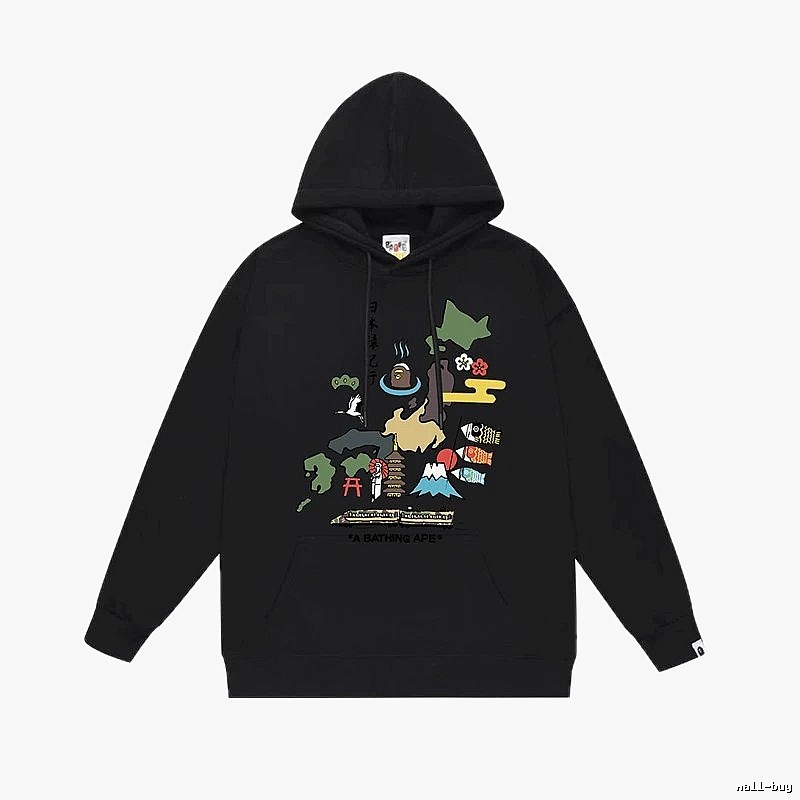 Bape Japanese-style black hoodie