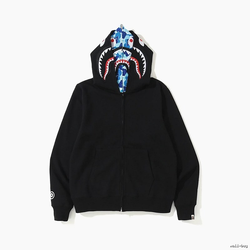 Bape Shark Head Print Black Hoodie
