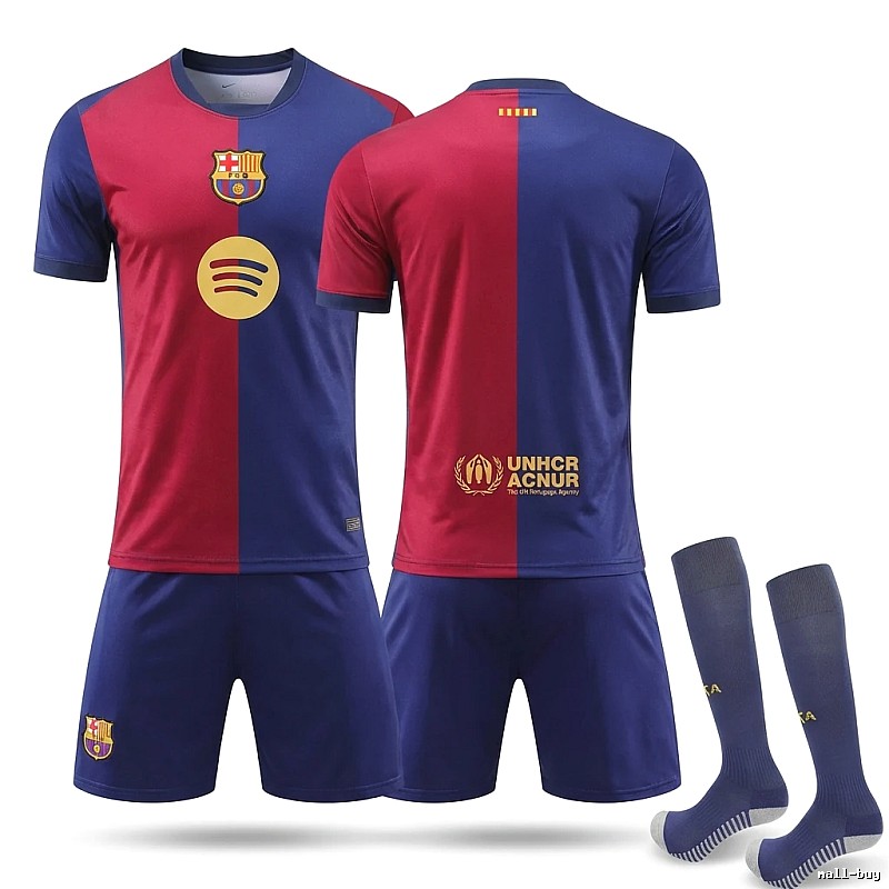 Barcelona's red and blue sports-style jersey