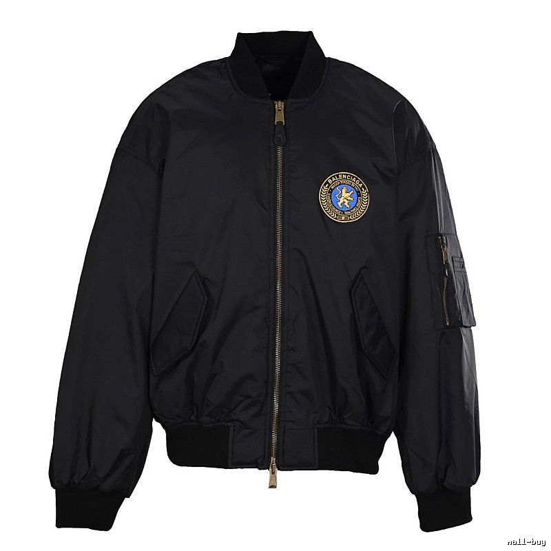 Black C.P. Badge Bomber Jacket for travel