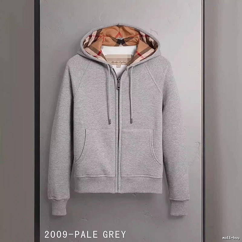 Burberry Casual Zip hoodie Gray Zip Check for Streetwear Looks