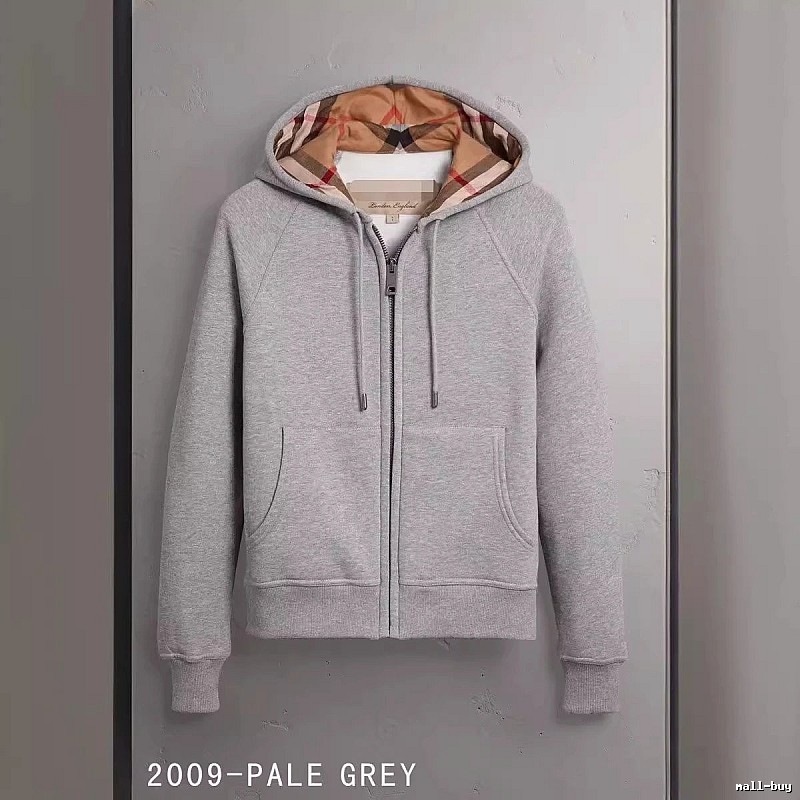 Burberry Classic Zip hoodie Gray Zip Check for Daily Styling