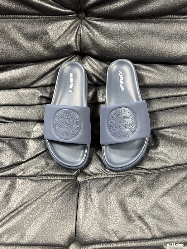 Burberry Embossed Knight Pattern Minimalist Dusty Blue Slides