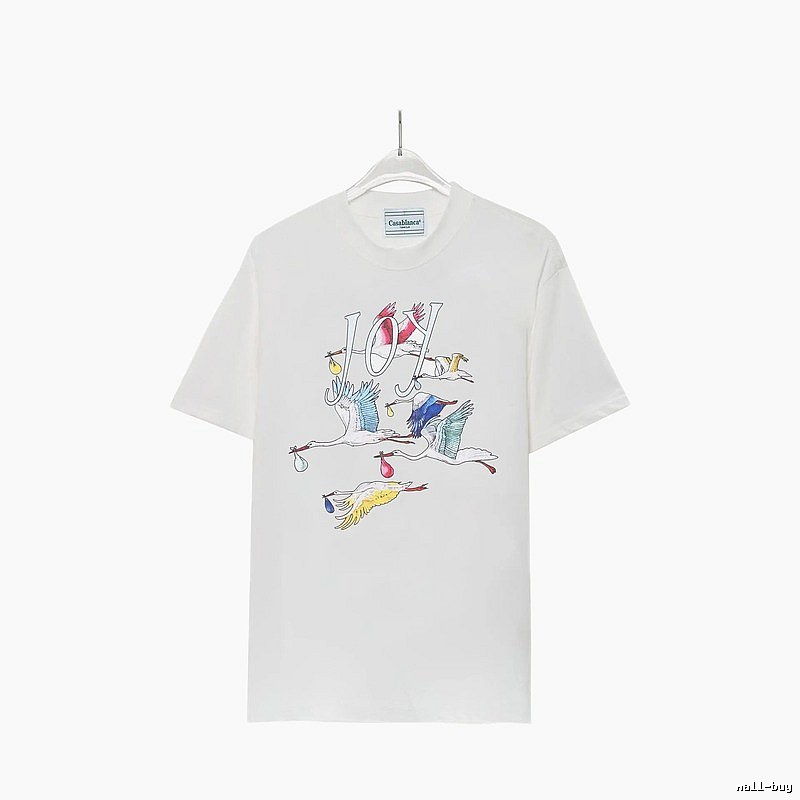 Casablanca Crane Print Wind White T-shirt