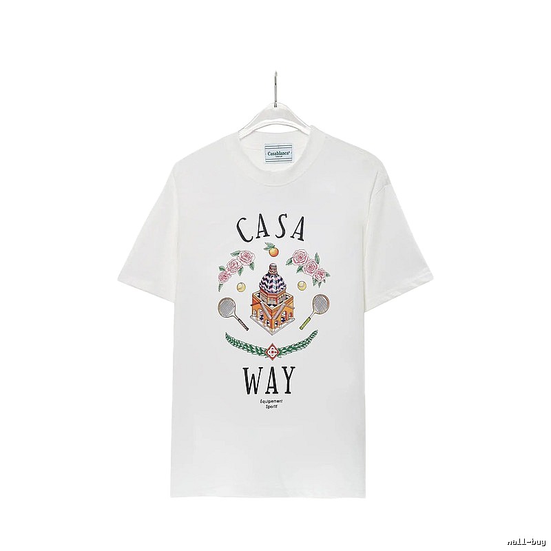 Casablanca printed casual white T-shirt